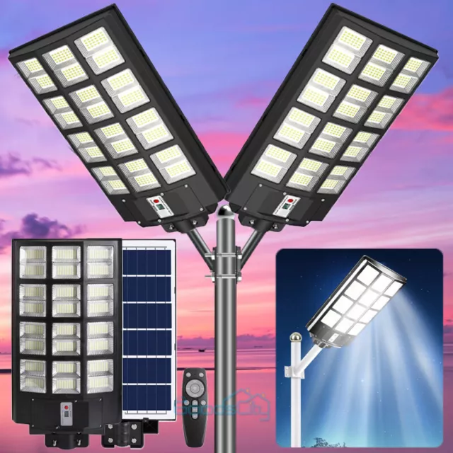 1600W Solar Street Lights Commercial for Basketball Court Road Playground 2 PACK