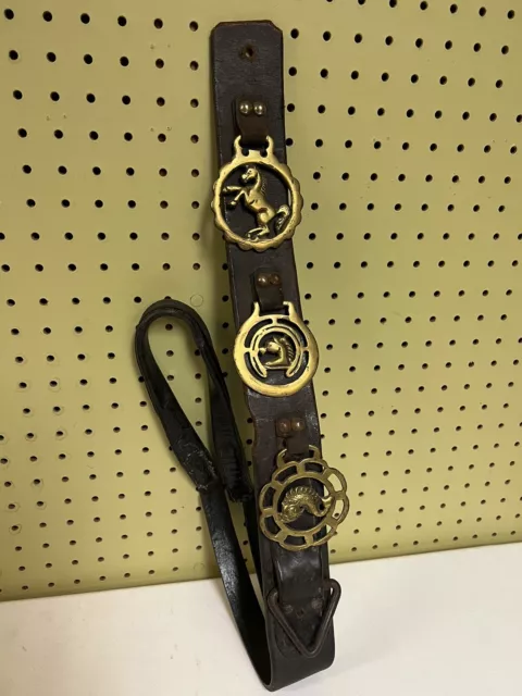 VINTAGE BRASS LEATHER Strap Horse Medallion Admiral Nelson Navy 1805  Harness £44.57 - PicClick UK