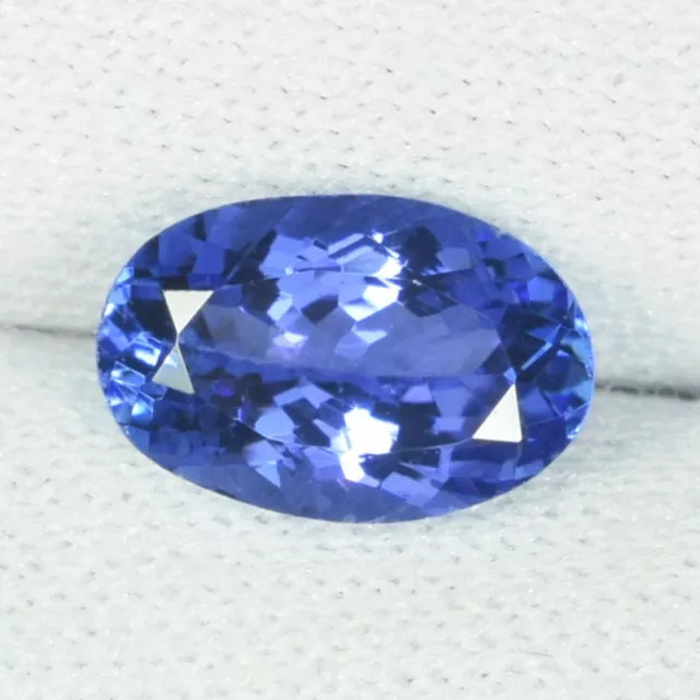 1.57 ct TOP LUSTROUS SPARKLING AA VIOLET BLUE NATURAL TANZANITE OVAL See Vdo BS