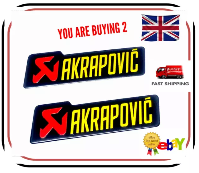 AKRAPOVIC EXHAUST STICKER Heat Proof 3D 100mm Aluminium - UK SELLER