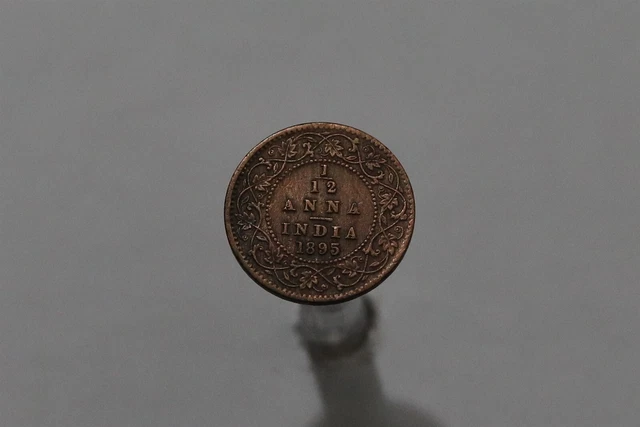 🧭 🇮🇳 India 1/12 Anna 1895 Victoria Sharp Details B58 #Z5362