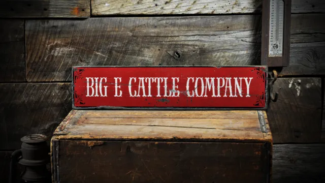 Custom Cattle Company Sign - Rustic Hand Made Distressed Wood