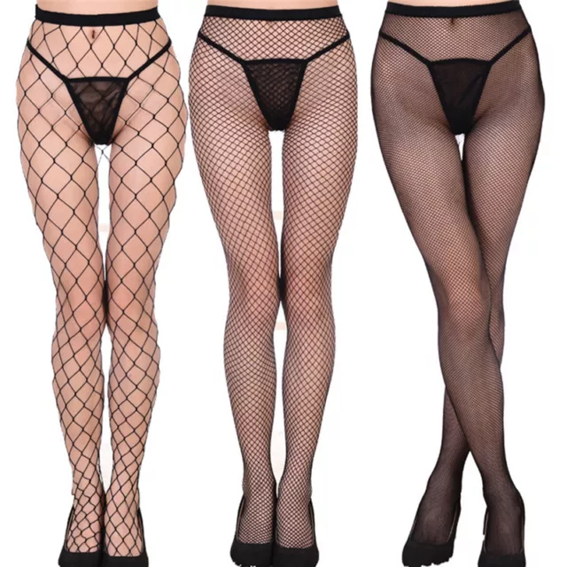 Women Ladies Fishnet Net Pattern Burlesque Hoise Pantyhose Black Tights One S YK