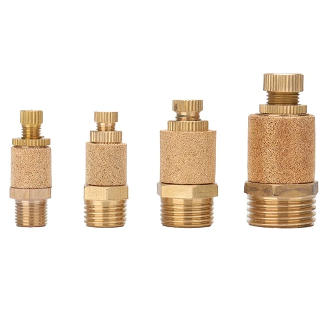 Silencieux Pneumatique En Laiton 1/2" Filetage Extérieur | Réduction Bruit 30 DB, Pression Max 1.0 MPa - Pour Circuits Air Comprimé