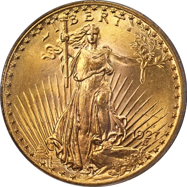 1927-P Saint-Gaudens Gold $20 PCGS MS66 Superb Eye Appeal Strong Strike