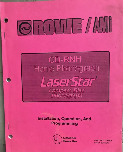 Rowe CD-RNH Home Phonograph Service Manual
