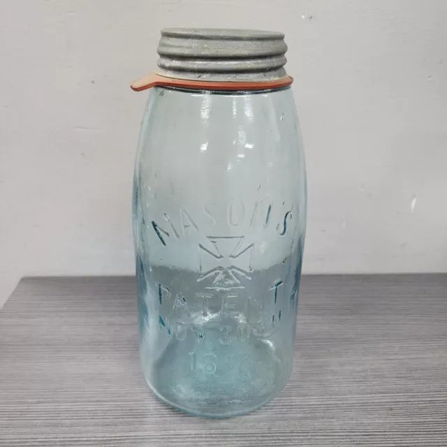 *RARE* MASON'S MALTESE CROSS PAT NOV 30th 1858 Base: Nov. 26 1867 CANNING JAR