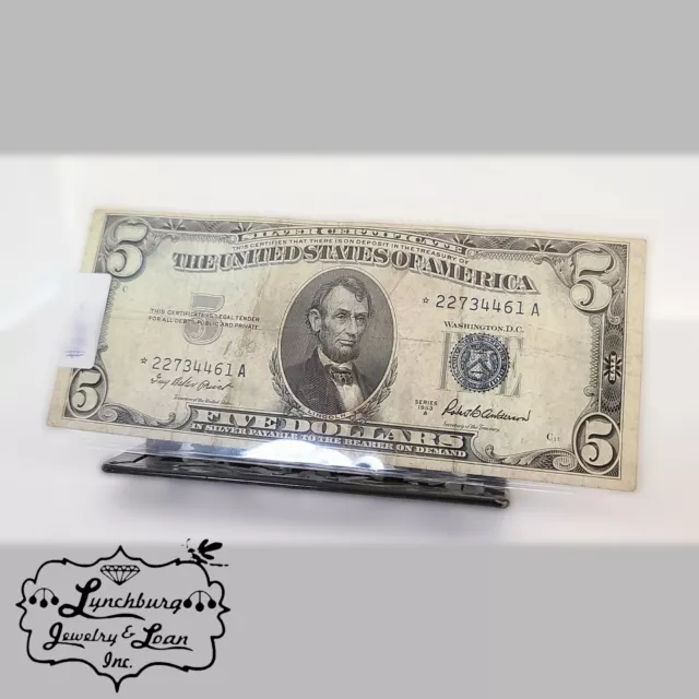 Star Note 1953 Series A $5 Silver Certificate