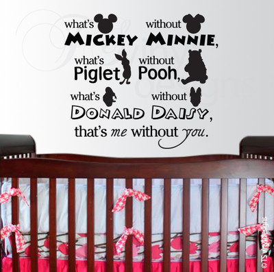 Disney Citation Enfants Chambre Mickey Minnie Pooh Porcelet Vinyle Wall Art Decal Eur 12 79 Picclick Fr