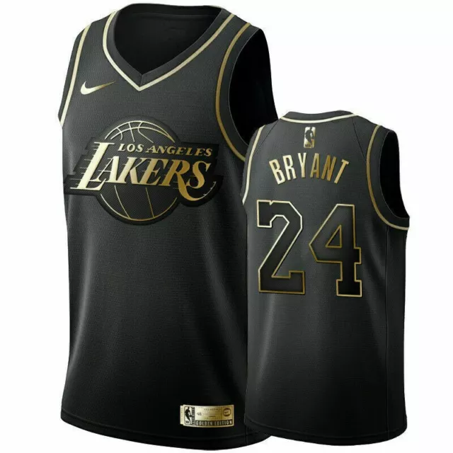 Neu Kobe Bryant #24 Los Angeles Lakers Basketball Trikot Genäht Schwarz  DE