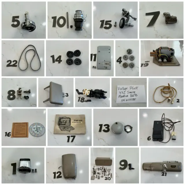 Vintage Pfaff 332 Sewing Machine Parts (S/N:  6122295)