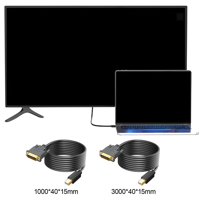 Mini câble DP vers DVI Cordon de moniteur vidéo 1080P HD pour projecteur