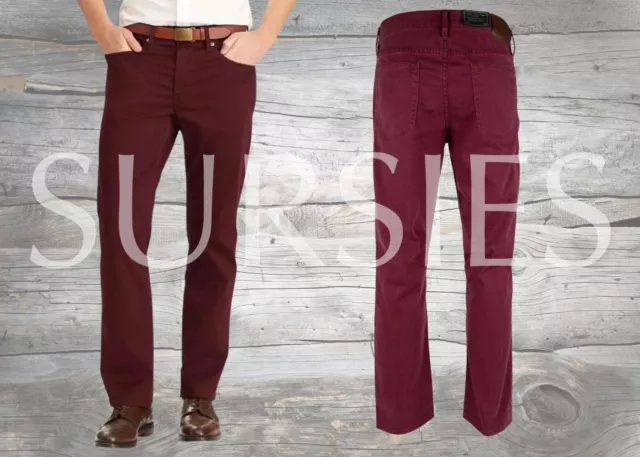 POLO RALPH LAUREN Mens JEANS Pants RED WINE Prospect Straight Stretch FREE SHIP