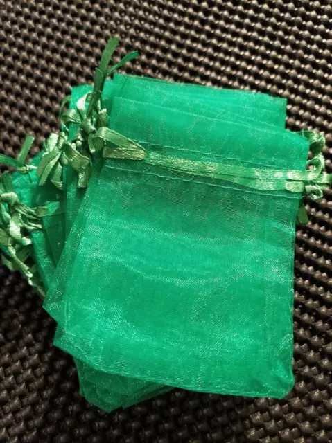 50 Green Luxury Organza Gift Bags Jewellery Pouch Wedding XMAS Candy Favour 7x9