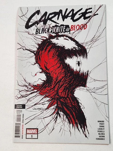 Carnage Black White & Blood 1 Second Print Patrick Gleason Webhead Variant 2021
