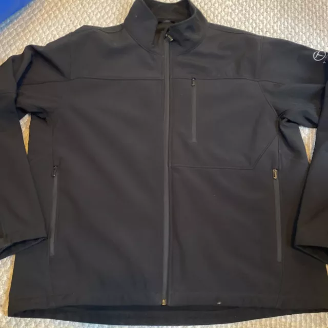 T Tech By Tumi Mens Black Polyester Full Zip Rain Jacket Fleece Lined XL Coat