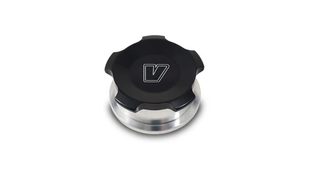 Vibrant 2in OD Aluminum Weld Bungs w/ Anodized Black Aluminum Threaded Cap