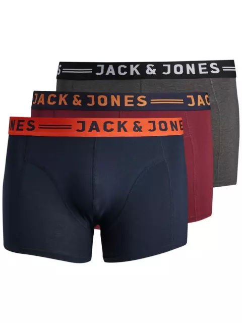 Jack & Jones Taglie Forti Uomo 3 Confezione Assortiti Boxer IN Bordeaux Misura