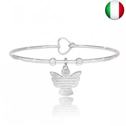 Saga Gioielli® Bracciale Chiama Angeli Acciaio Preghiera Angelo Di Dio