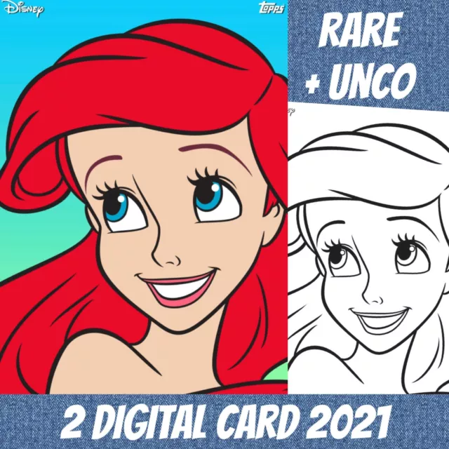 Topps Disney Collect Ariel Princess Up Portraits Color + B&W 2021 Digital