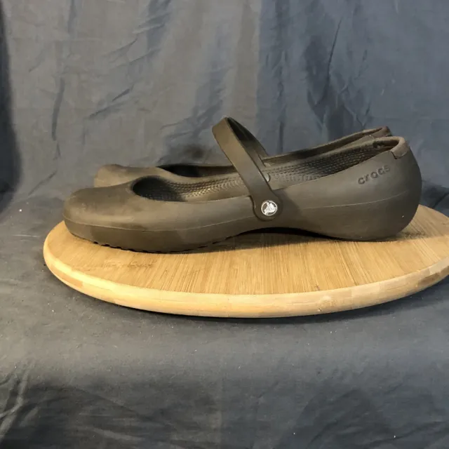 Crocs Alice Flats Womens 10 Brown Slip On Mary Jane Comfort Sandal Flats Shoes
