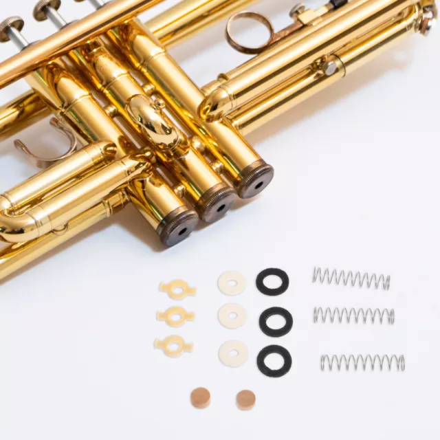 Trumpet Repair Kit Valve Buttons Spring Felt Water Key Spit Bumper Stopper-BY
