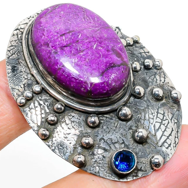 Purpurite, Topaz Gemstone 925 Sterling Silver Jewelry Pendant 2.01" Easter m064