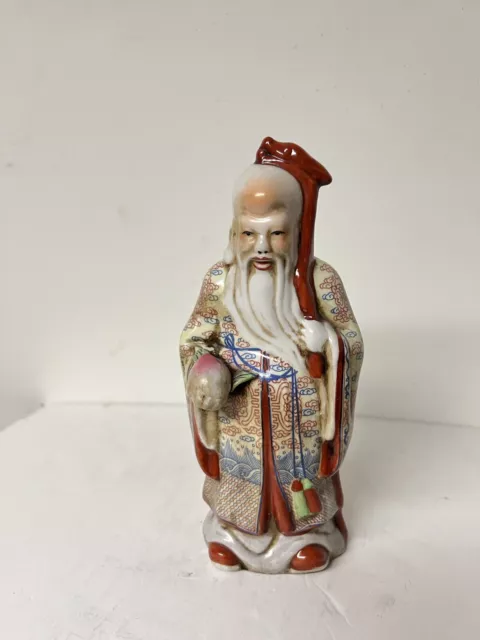 Antique Chinese China Porcelain Statue Figurine Wiseman