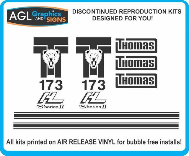 Thomas Skid Steer 173 HL S Series II  Reproduction Decals  1 pair   graphics