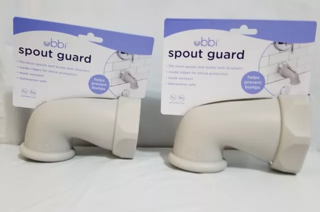 Lot of 2 Ubbi Soft Baby Bathtub Spout Guard Faucet Cover for Baby Gray