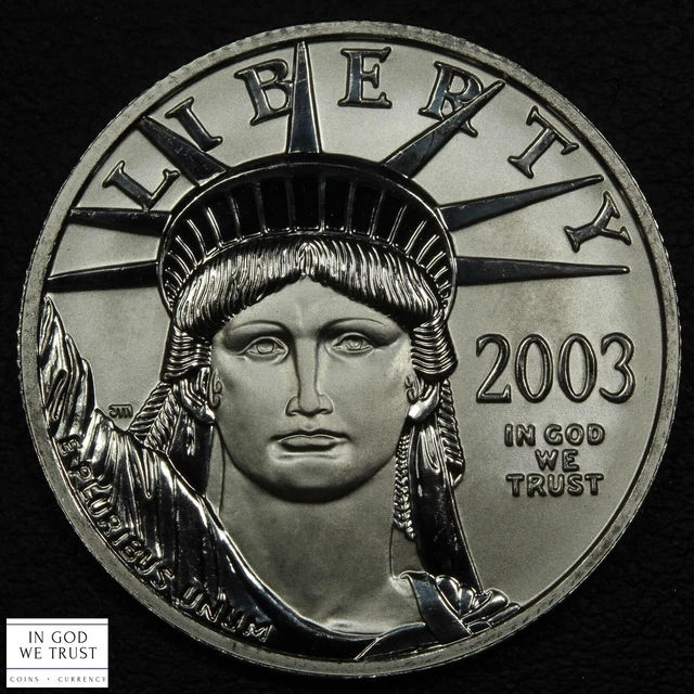2003 $50 Fifty Dollar Statue of Liberty American 1/2 Oz Platinum Eagle
