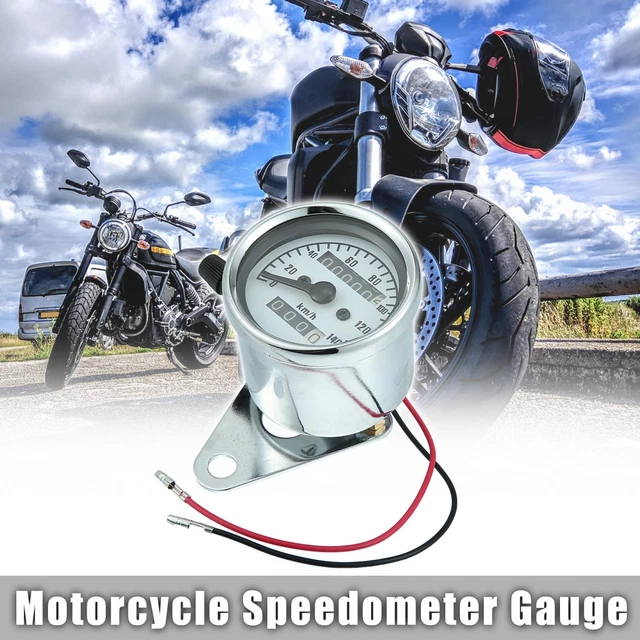 Universal Motorcycle 0-140km/h Tachometer Single Gauge Meter Instrument DC12V