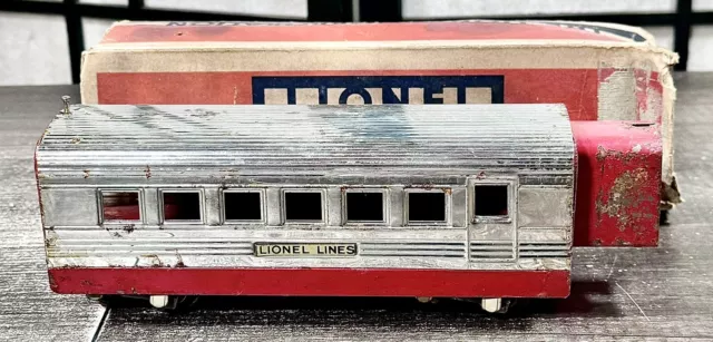 Lionel Lines Jr Train CHROME RED  PASSENGER CAR Pre-war