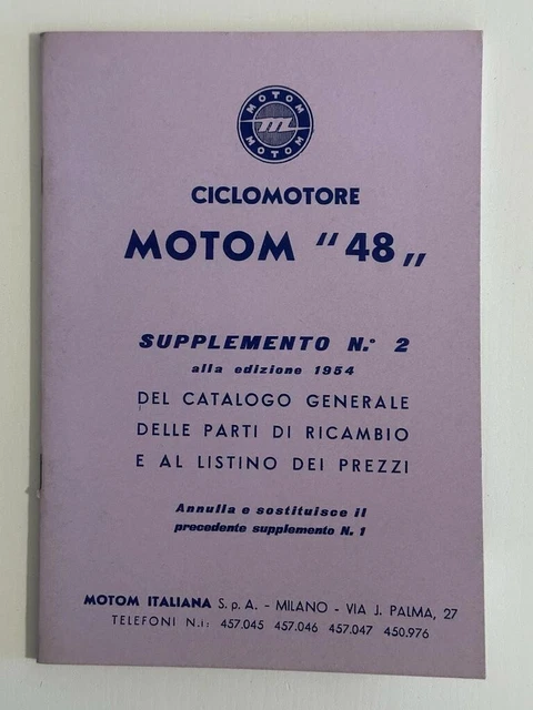 Catalogo parti di ricambio e listino prezzi MOTOM 48