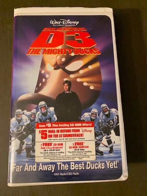 Disney’s D3: The Mighty Ducks VHS Video Tape 1997 Emilio Estevez Clamshell Case