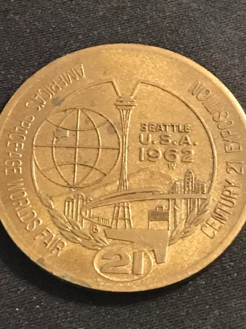 Genuine Obsolete Coin Token Medal Very Old Americas Space Age Worlds Fair 1962