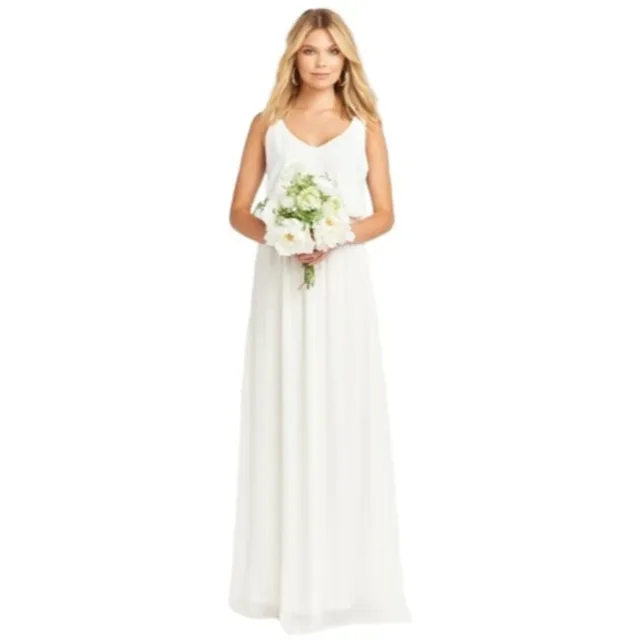 Stunning Kendall White Sleeveless Wedding Dress in Size Small by Show Me