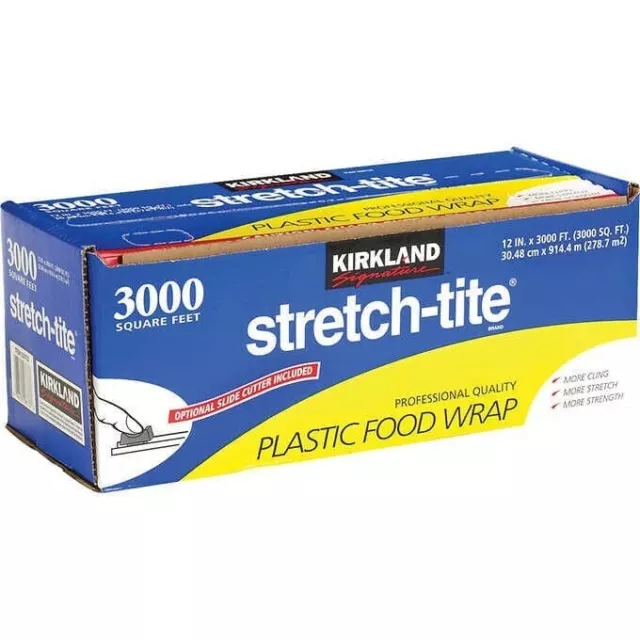 Kirkland Signature Stretch-Tite Plastic Food Wrap, 12 in x 3,000 ft Foodservice