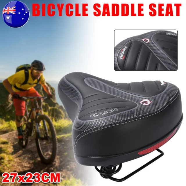 Wide Big Bum Bike Seat Bicycle Leather Cruiser Comfort Saddle Sporty Cushion Pad