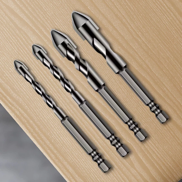 thumbnail image 2 of Eccentric Drill Bits Set - 5PC Carbide Tipped Skewed Head For Tile, Glass, Wood & Masonry 2 of 9