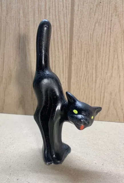 Vintage Halloween Gurley Candle 6.5" Black Cat Tail in the Air