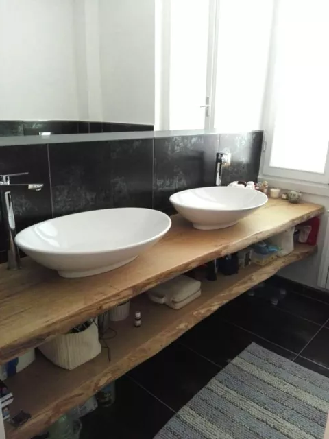 Mensola lavabo in legno massello di Larice - Avetrana 80/130 cm 