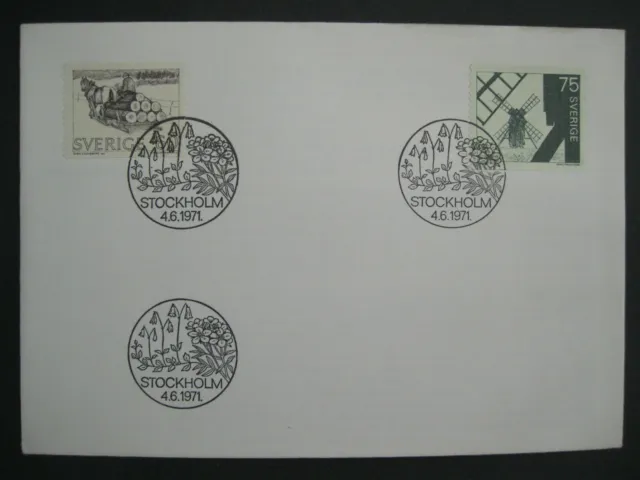 Briefmarken Schweden FDC First Day Cover Ersttagsbrief Windmühle 1971 SVERIGE