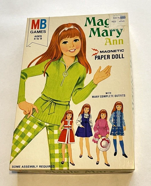 VINTAGE PAPER DOLL Box New Uncut MAGIC MARY ANN Milton Bradley