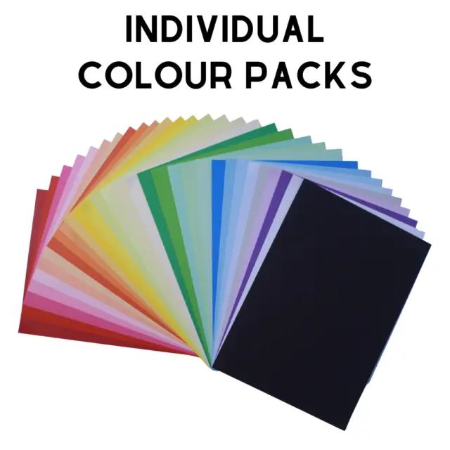 A4 Coloured Card 160gsm 25/50/100 Sheet Packs 250 sheet full ream Single colours