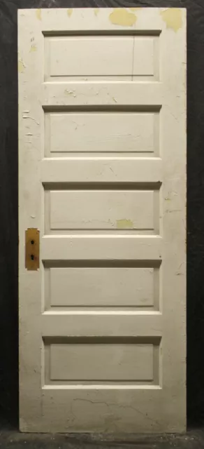 30"x77" Antique Vintage Old Reclaimed Interior SOLID Wood Wooden Doors 5 Panels