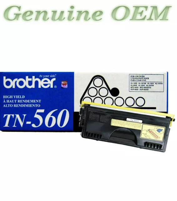 TN-560/TN560 Original OEM Brother Toner Cartridge, Black High Yield Genuine