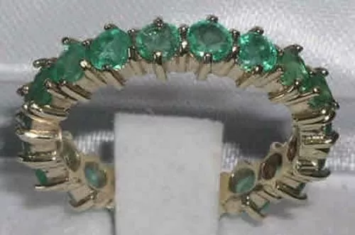 9K Yellow Gold Ladies Emerald Full Eternity Ring