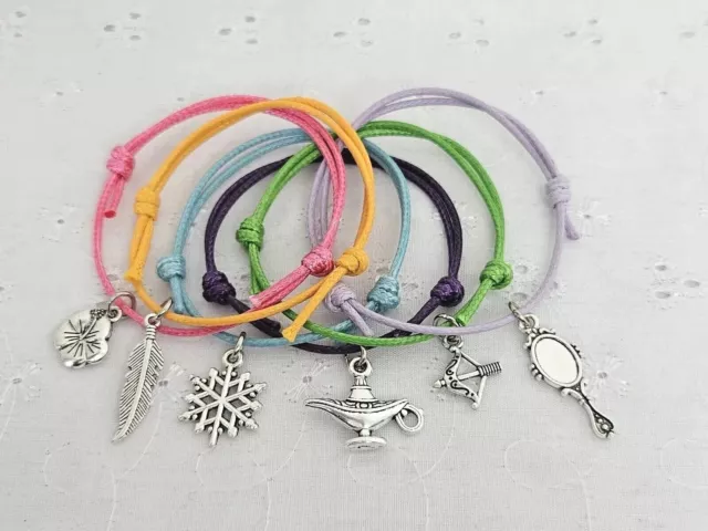 6 Disney Princess Theme Friendship Bracelets Birthday Party Favours Gift Hen Do