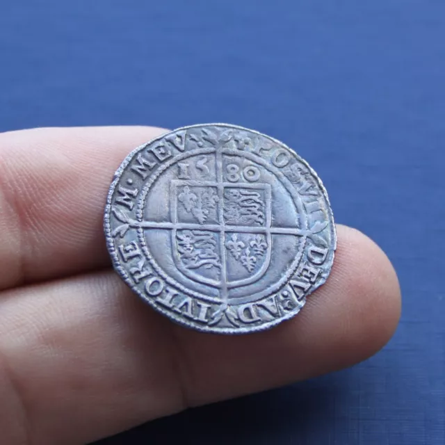 Hammered Silver Coin Elizabeth 1st Sixpence 1580 AD